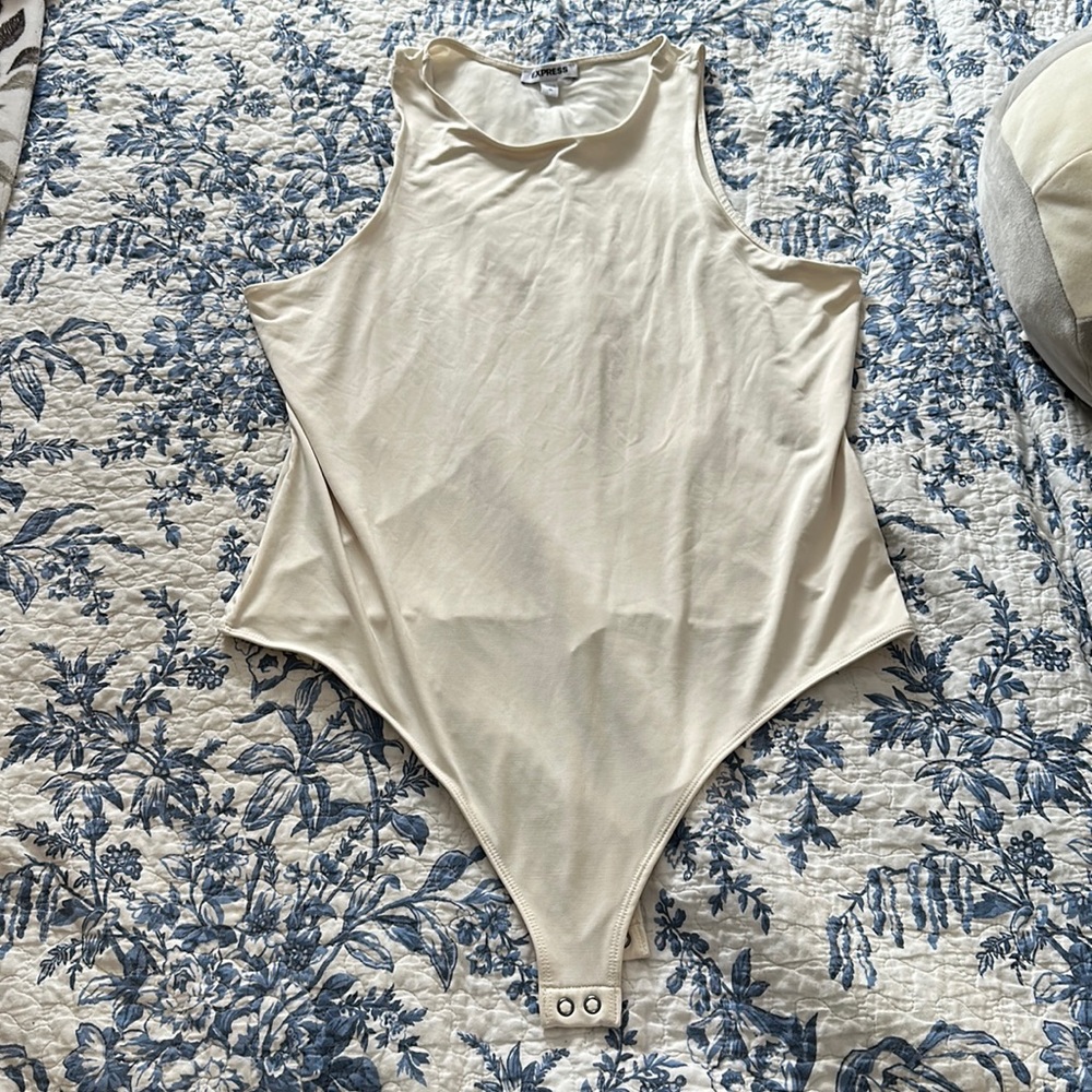 Express Body Contour Compression High neckline Thong Bodysuit Silky XL